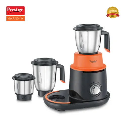 Prestige 750 Watts Stack-O-Mix Mixer Grinder with 3 Stainless Steel Jars